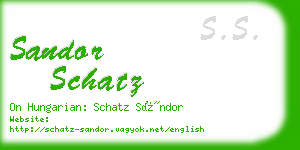 sandor schatz business card